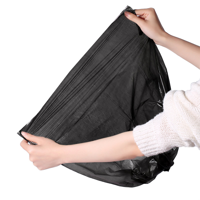 袋家用穿绳手提式加厚办公室宿舍厨房黑色实惠装背心式塑料袋黑色默认