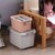 家居收纳箱塑料家用衣服棉被整理箱玩具收纳储物箱子特大号储物盒(桔色A9016 收纳箱)第2张高清大图
