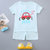 夏季新款儿童韩版短袖套装中小童棉质T恤五分裤(130码 红色汽车)第5张高清大图