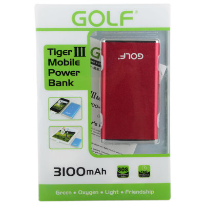 高尔夫（GOLF）GF-003移动电源充电宝（红色）（3100mAh）