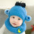 秋冬婴儿毛线帽0儿童3宝宝帽子6围巾两件套装12个月小孩加绒1-2岁(粉色)第5张高清大图