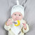牛奶朋友婴儿帽春秋宝宝盆帽夏季新生儿遮阳帽儿童蕾丝系带公主帽(奶白色（套装） 均码（38-44cm）)第2张高清大图