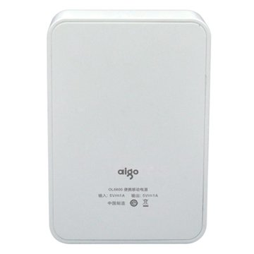 爱国者（aigo）OL6600便携式移动电源充电宝（白色）（6600mAh）