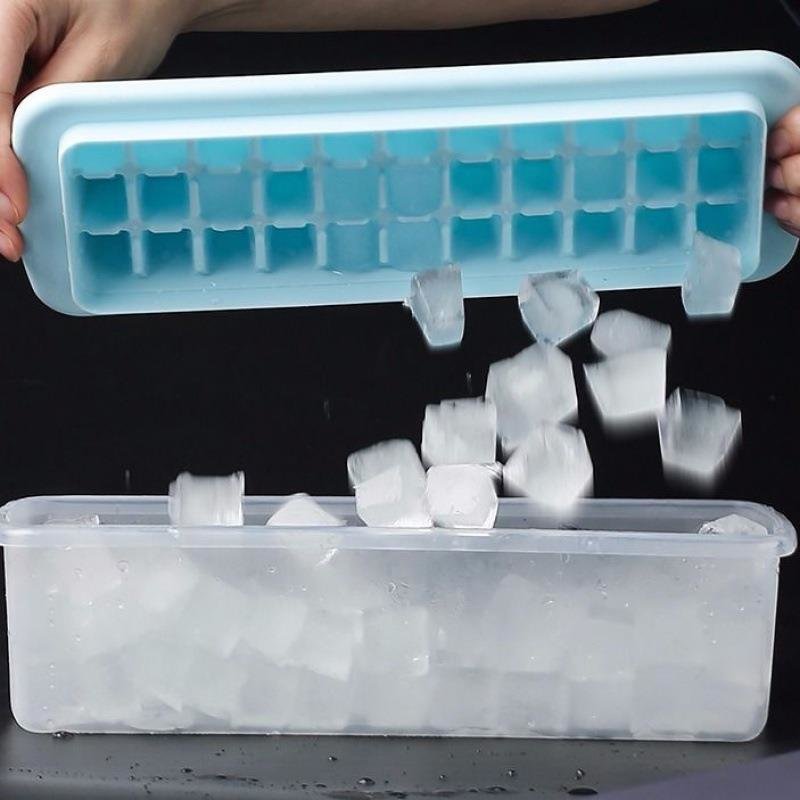 冰块模具冰格冰块盒制冰盒冷冻模具个性创意带盖家用冻冰块模具易取冰