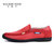 火枪手男士休闲皮鞋套脚低帮男鞋休闲鞋春季单鞋男帆船鞋X53N012Z(红色 42)第2张高清大图