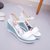 韩版时尚凉鞋女式坡跟防水台沙滩鞋高跟女鞋(天蓝色 39)第2张高清大图
