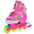 乐士/ENPEX溜冰鞋儿童全套装 儿童轮滑鞋 可调伸缩滑冰鞋男女直排轮 全闪光PU轮172(粉色 L码(39-42))第5张高清大图