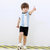 棉果果男童t恤套装宝宝短袖套装幼儿夏季新款足球衣服短裤1-6岁(130cm 蓝色)第2张高清大图