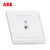 ABB开关插座面板套装德逸系列白色五孔插座86型二三极墙壁电源插座开关面板套餐合集(电话插座)第3张高清大图