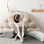 SKYMI创意懒人沙发折叠豆袋布艺沙发小户型单人午休地垫客厅榻榻米(红米拼色 大号款)第5张高清大图