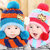 秋冬婴儿帽子围脖套装1-2岁毛线帽围巾男女宝宝帽子0-3-6-12个月(米色)第2张高清大图