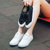 白色帆布鞋女鞋子2017夏季新款透气百搭小白鞋女学生韩版黑色板鞋(黑色 39)第3张高清大图