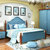 宜捷家居 实木双人床地中海床欧式美式乡村床1.8高箱床卧室家具(排骨床(蓝色) 1.8*2.0M)第5张高清大图