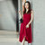 MISS LISA韩版时尚气质中长款连衣裙女式修身显瘦打底裙YS3323(红色 XXL)第5张高清大图