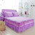 欧佩丹韩式公主风蕾丝边夹棉床裙单件防滑床垫保护套1.5m1.8米单双人席梦思加厚床罩(紫色)第2张高清大图
