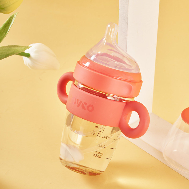 日康奶瓶新生婴儿ppsu耐摔宽口径躺着喝的奶瓶宝宝带手柄吸管奶瓶