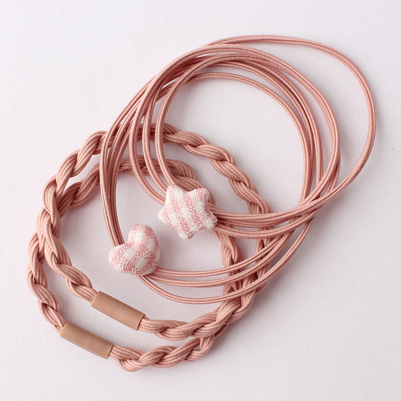 基础手工彩绳打结发圈发绳头饰仙女森系头绳女网红ins简约皮筋粉色