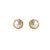 漂亮百合14K包金925银针珍珠手工绕线珍珠耳钉(白色)第5张高清大图