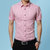传奇保罗格子衬衫男士夏季衬衫短袖休闲时尚商务青年韩版潮流衬衣（M-5XL）DCZ2305(粉红色 M)第2张高清大图