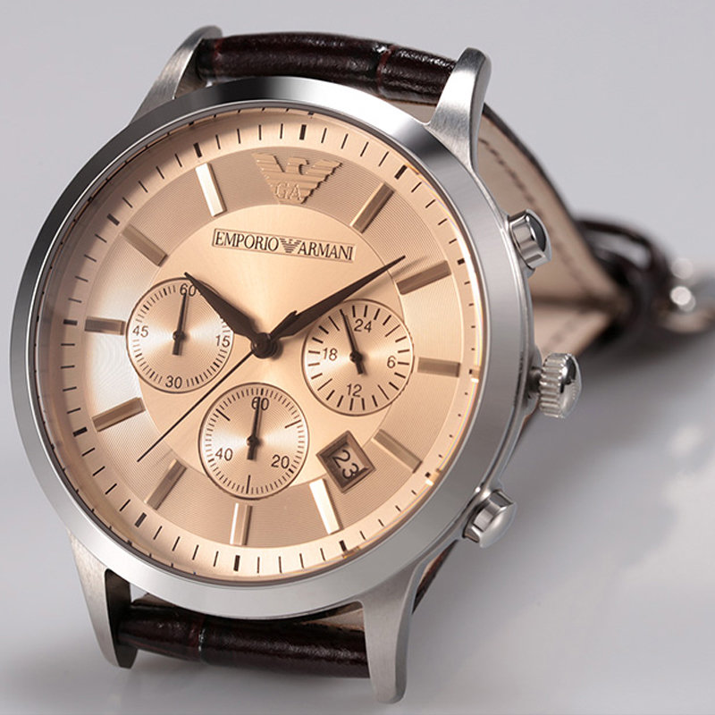 armani阿玛尼手表男士石英表真皮皮带手表皮革男表防水ar2433(2433)