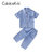 CaldiceKris（中国CK）男童橘色纽扣中裤纯色牛仔套装CK-FS7114第4张高清大图