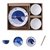 日式可爱鲸歌碗碟2人食套装 礼盒 情侣家用盘子陶瓷碗筷餐具送礼(浅蓝印染 餐具套装 默认版本)第3张高清大图