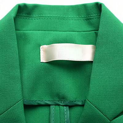 VEGININA 2018春夏韩版新款修身七分袖短外套纯色小西装空调衫女 4576(黑色 L)