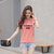 Dream Gate夏季新款T恤长字母印花休闲纯色修身韩版女装(粉红色 XL)第3张高清大图