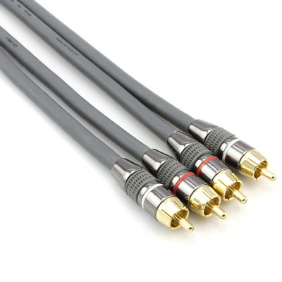 CE-LINK 2042 红白音频连接线（24K镀金端子 高密度无氧铜导体 隔离电磁干扰 ）2米 灰色