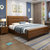恒兴达 橡胶木新中式实木双人床1.8米1.5m现代简约高箱储物主卧床北欧婚床家具(1.5*2米胡桃色 床+床垫+床头柜*2)第2张高清大图