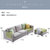 左右布艺沙发 一字型四人位简约现代小户型可拆洗客厅家具组合沙发 DZY2509(配色绿58-8C 单独四人位)第2张高清大图