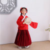 明制儿童汉服女童古装中国风2020新款秋装长袖唐装古风仙女裙(110 红)
