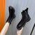 SUNTEK马丁靴女2021年新款秋冬冬季加绒短靴英伦风小众炸街烟筒靴子女鞋(37 黑色(单里))第4张高清大图
