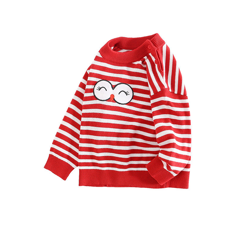 小猪班纳童装女童条纹毛衣2020冬季新款宝宝樽领长袖上衣儿童百搭80
