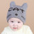 牛奶朋友宝宝胎帽秋冬毛线帽新生儿套头帽皇冠婴儿毛线帽手工编织(粉色（CAT） 均码0-12个月（45-48CM）)第5张高清大图