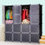 索尔诺收纳柜DIY组装树脂塑料卡通儿童简易衣柜宝宝衣橱(粉色 16门16格 M161600)第5张高清大图