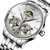 宾格（BINGER）手表男士机械表镂空个性全自动机械表防水时尚腕表(本色白面钢带)第3张高清大图