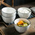 北欧陶瓷米饭碗汤碗家用餐具单个小碗简约ins方碗面碗吃饭碗套装(12寸黑线鱼盘)第5张高清大图