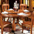 品尚美家 实木餐桌餐椅套装组合金丝檀木家具全实木圆桌餐台802 金丝檀(一桌八椅)第4张高清大图