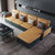 吉木多 现代轻奢科技布免洗布艺实木沙发意式转角沙发三人位组合客厅家具(墨绿色+橘橙色 四人位)第5张高清大图