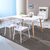 TIMI天米 现代简约餐桌椅 北欧几何椅组合 可叠加椅子组合 创意椅子餐厅家具(黑色 1.4米餐桌+2白椅+2黑椅)第2张高清大图