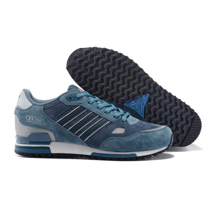 阿迪达斯adidas2015zx750男鞋复古跑鞋休闲鞋运动鞋蓝灰色44