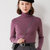 2021秋冬季新款女士堆领修身针织羊毛衫时尚百搭套头打底衫上衣(紫罗兰 M)第3张高清大图