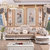拉斐曼尼 FS050 欧式布艺沙发简约客厅沙发组合实木雕花法式田园大小户型转角沙发(沙发 1+3+右妃+脚踏)第2张高清大图