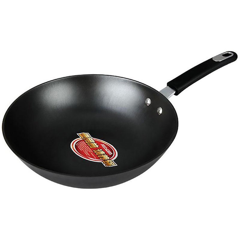 爱仕达asd炒锅铁锅无涂层32cm生铸铁炒菜锅锈不了炒煎锅大qb8332e