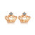 CRD克徕帝 王妃之冠 18K玫瑰金钻石耳钉 精致时尚皇冠造型钻石耳钉 E0228R第4张高清大图