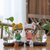 绿萝水培插花盆器皿花瓶透明玻璃水养植物花器客厅办公桌装饰摆件(默认 卡通-（新款勿忘我一对）)第6张高清大图