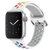 新款适用于苹果watch运动手表表带双色硅胶透气38/40/41/42/44/45通用表带(蓝＋七彩 38/40/41MM通用)第10张高清大图