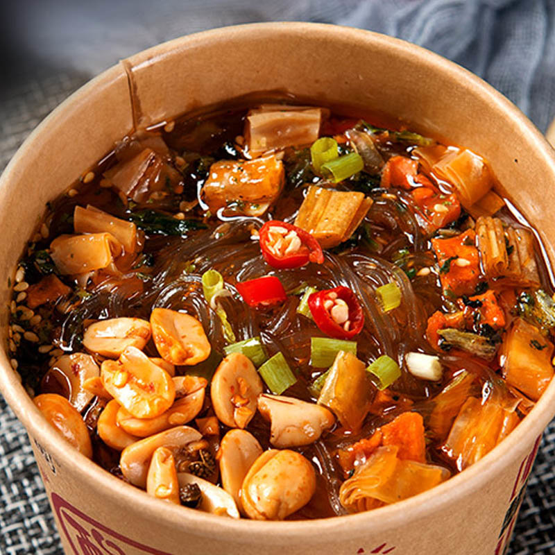 嗨吃家思圆酸辣粉146g6桶装整箱夜宵酸辣粉丝黑色自定义