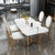 A家 后现代大理石餐桌轻奢美式大理石餐桌家用小户型现代简约餐桌椅子组合金属脚餐厅家具(中花白 1.4米)第4张高清大图